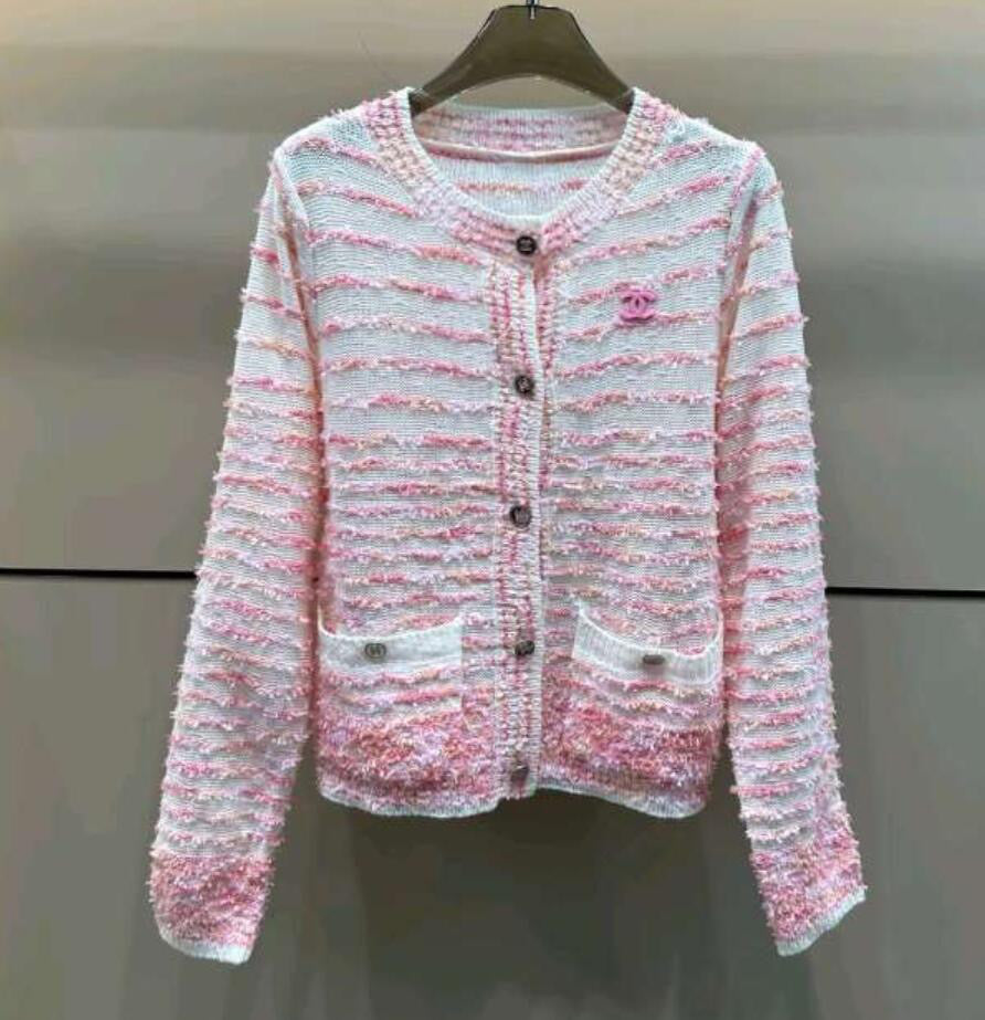 Pre-Order CcPink & White Cardigan