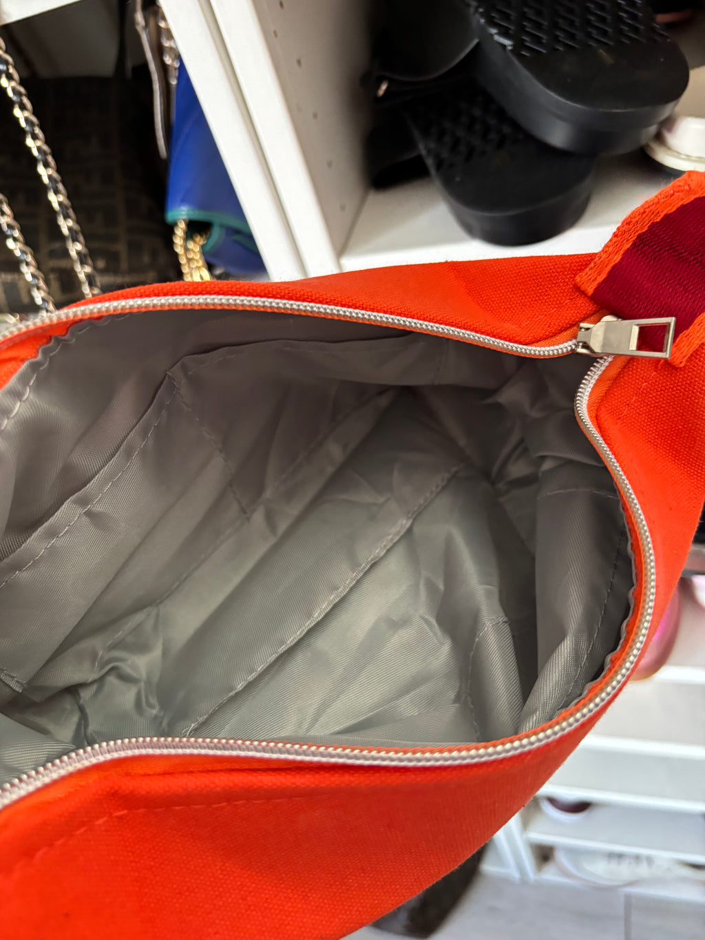 Orange H Makeup Bag