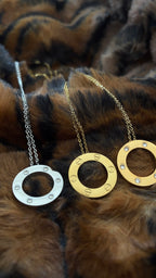 C Round Pendant Necklace