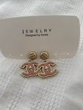 Pink Shimmer C Earrings