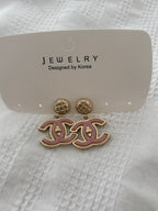 Pink Shimmer C Earrings