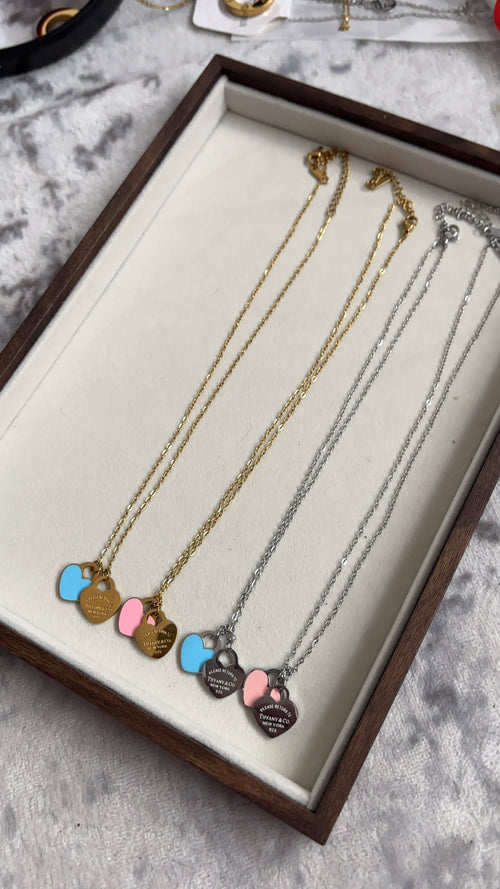 Amour Heart Tag Necklace