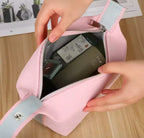 Baby pink H Makeup Bag