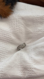 Rhinestone silver F Ring