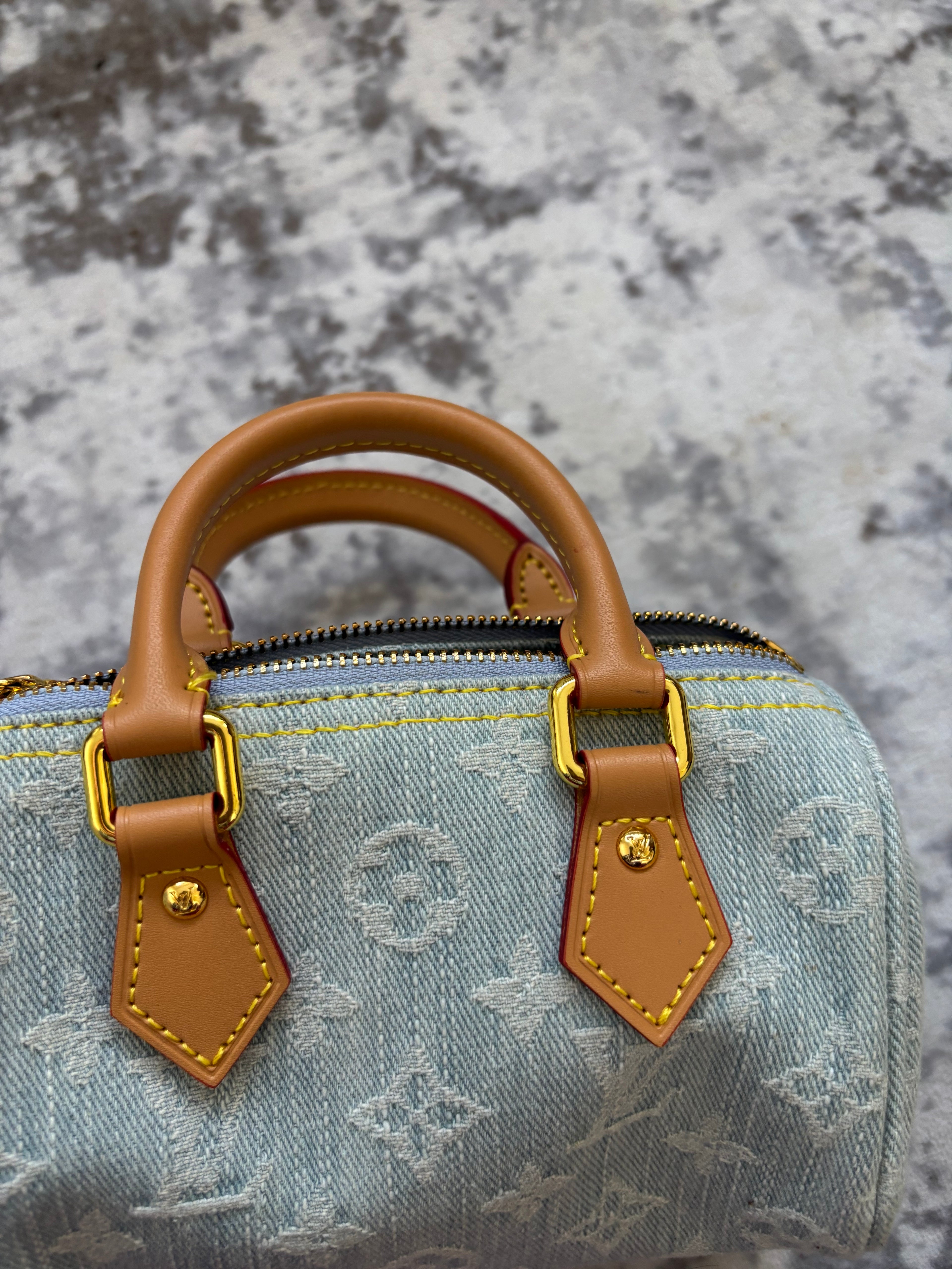 Blue Denim L Mini Speedy