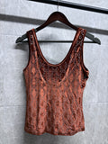 Pre-Order Brown Rhinestone GG top