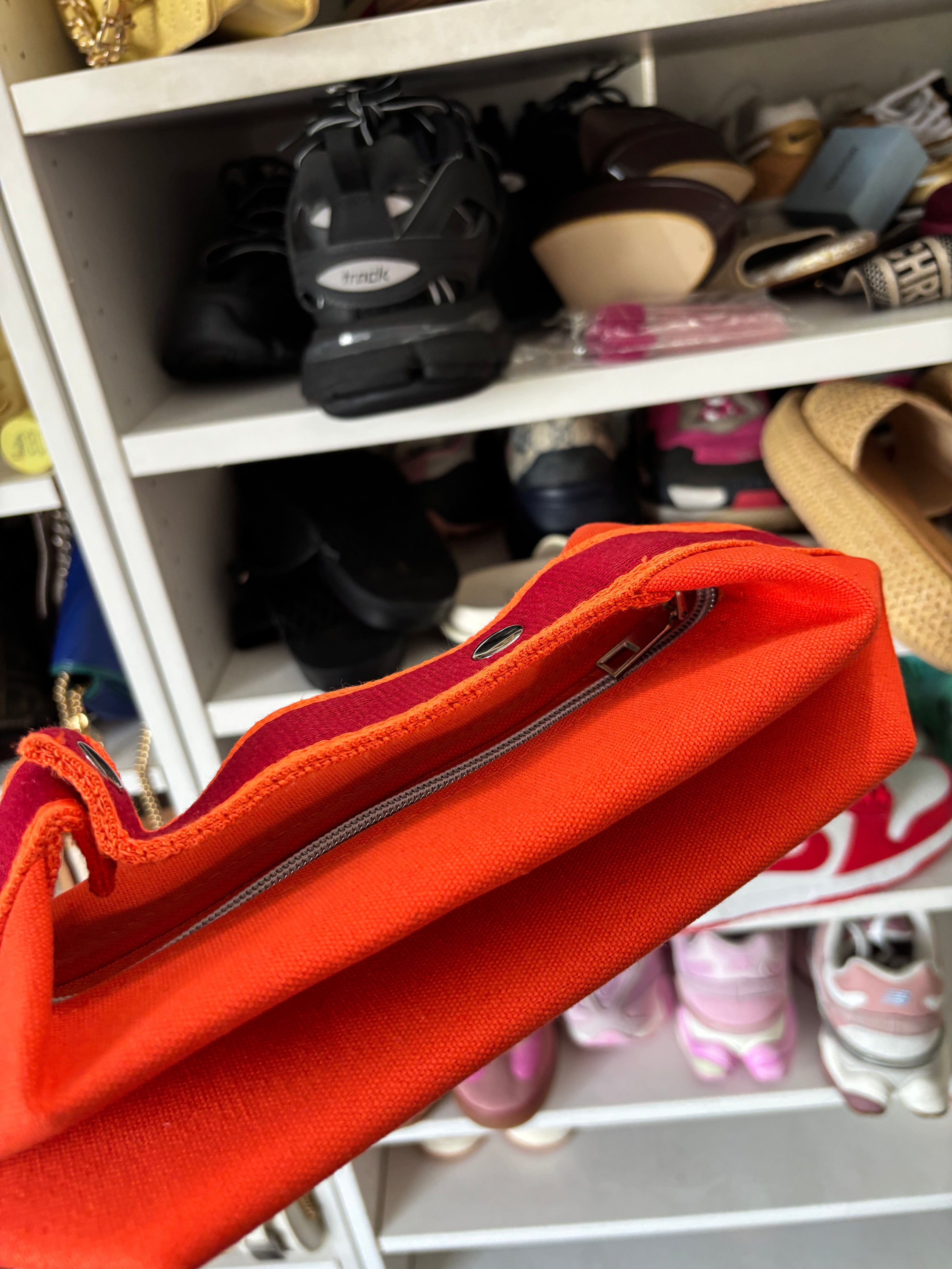 Orange H Makeup Bag