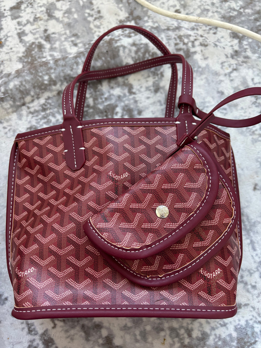 Burgandy G Small Tote