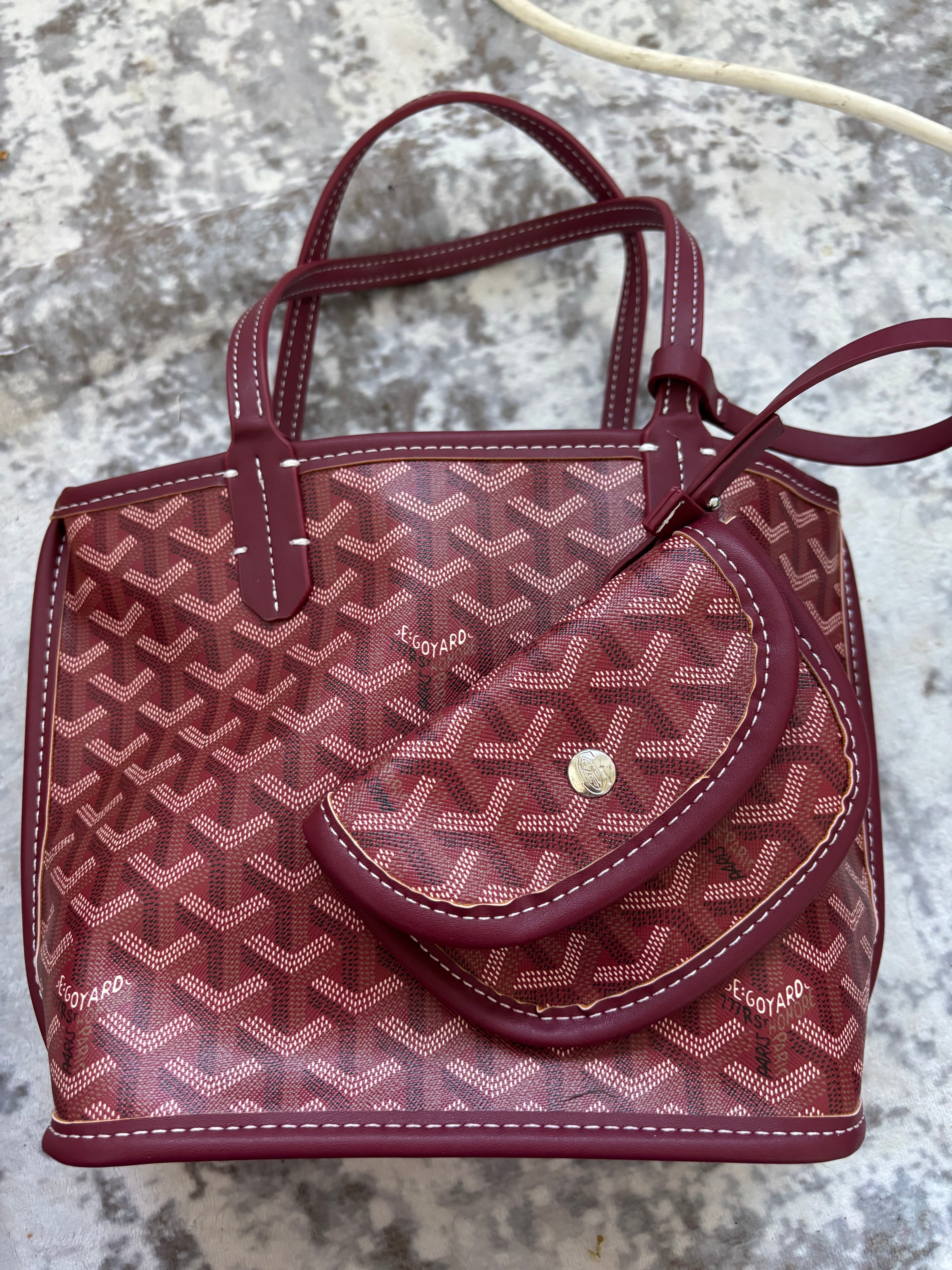 Burgandy G Small Tote
