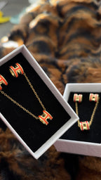 H Earring & Necklace Set
