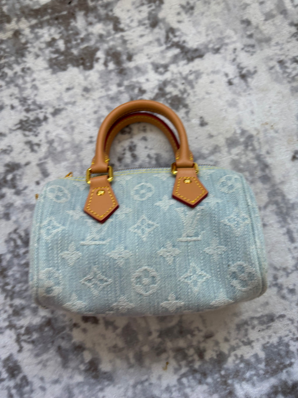 Blue Denim L Mini Speedy