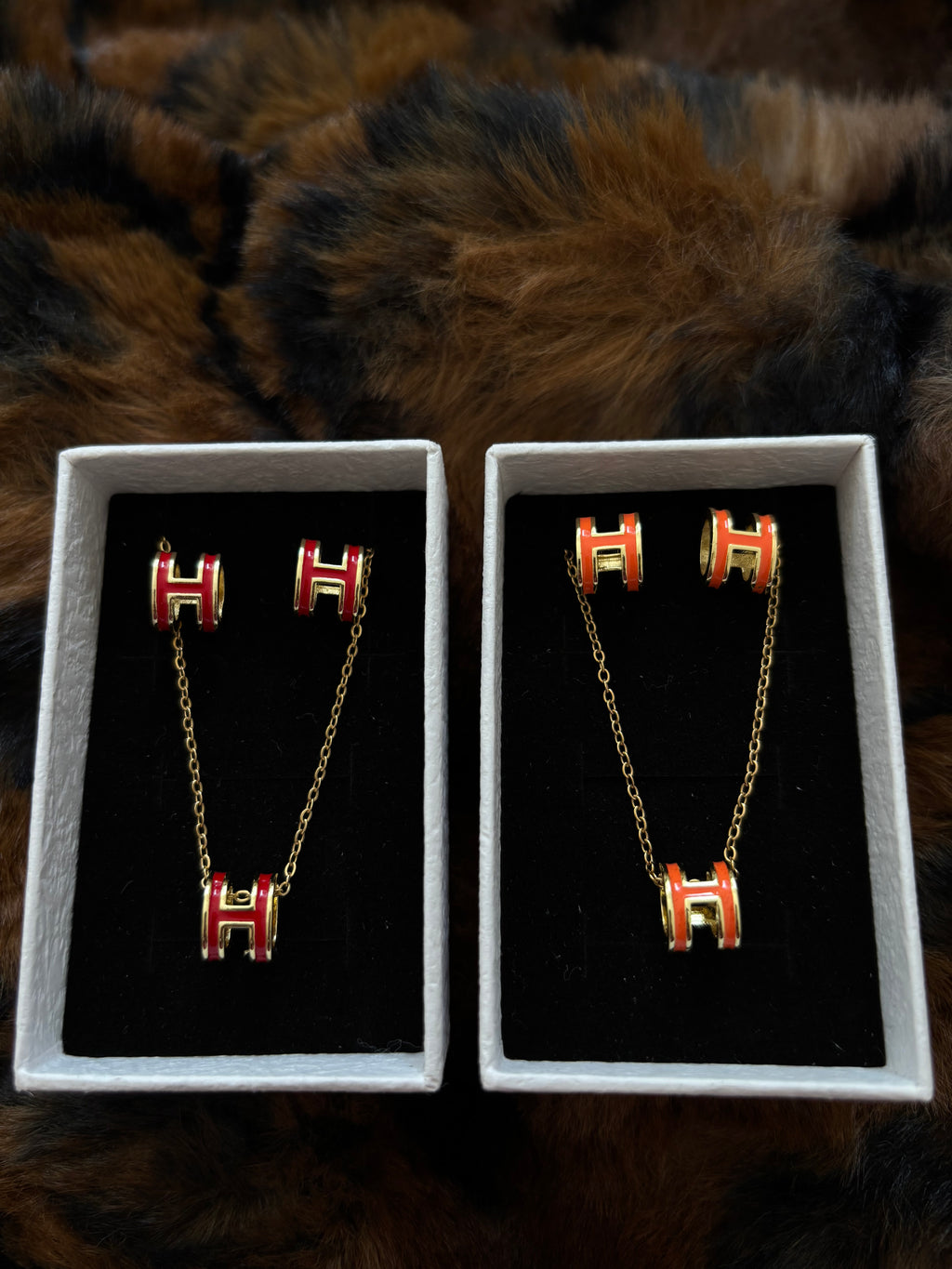 H Earring & Necklace Set