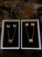 H Earring & Necklace Set