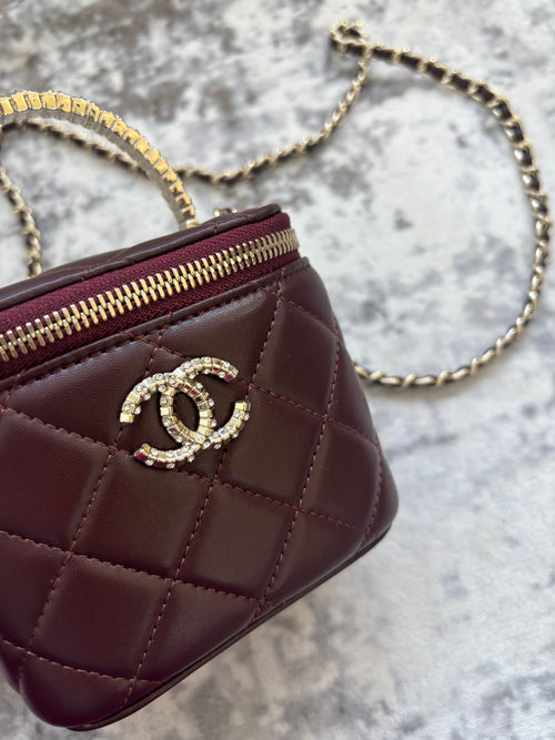 C Burgandy Vanity Bag