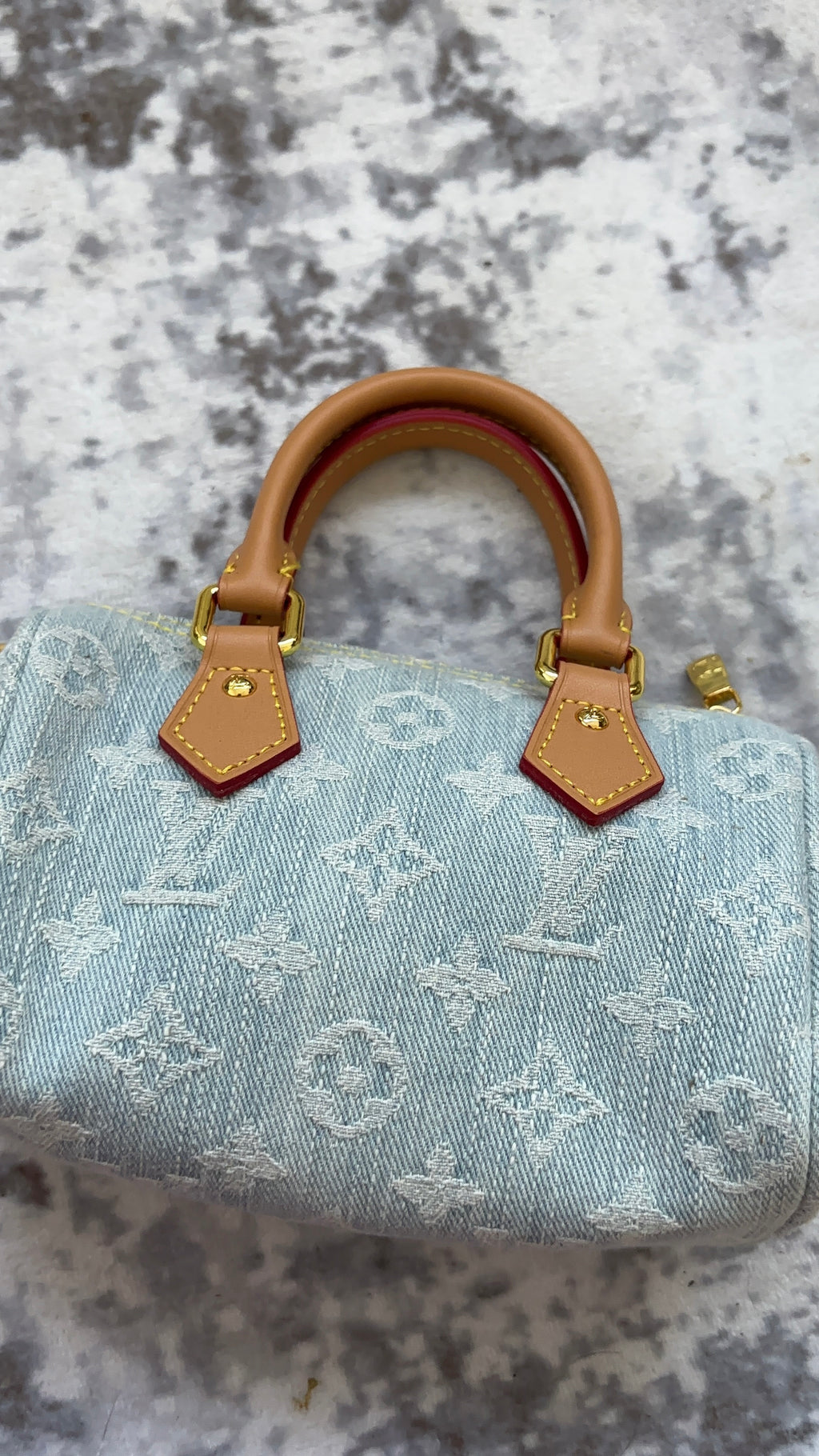 Blue Denim L Mini Speedy