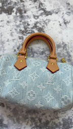 Blue Denim L Mini Speedy