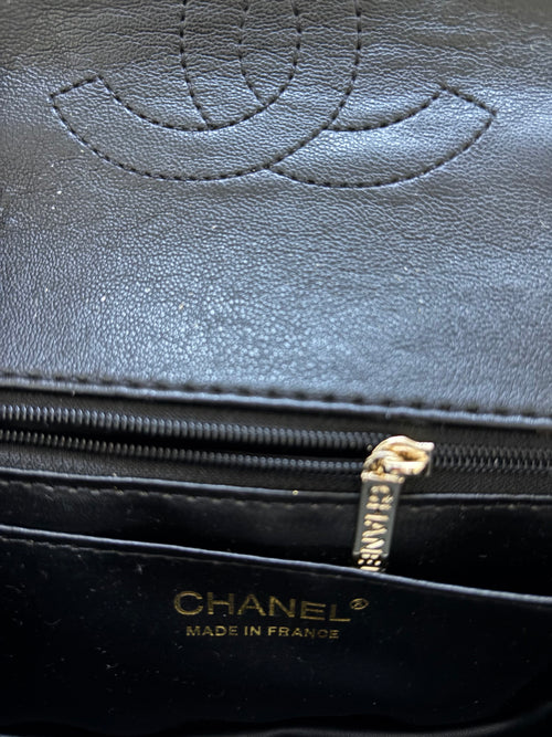 Black Crystal Top Handle C bag