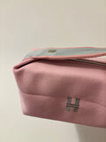 Baby pink H Makeup Bag