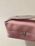 Baby pink H Makeup Bag