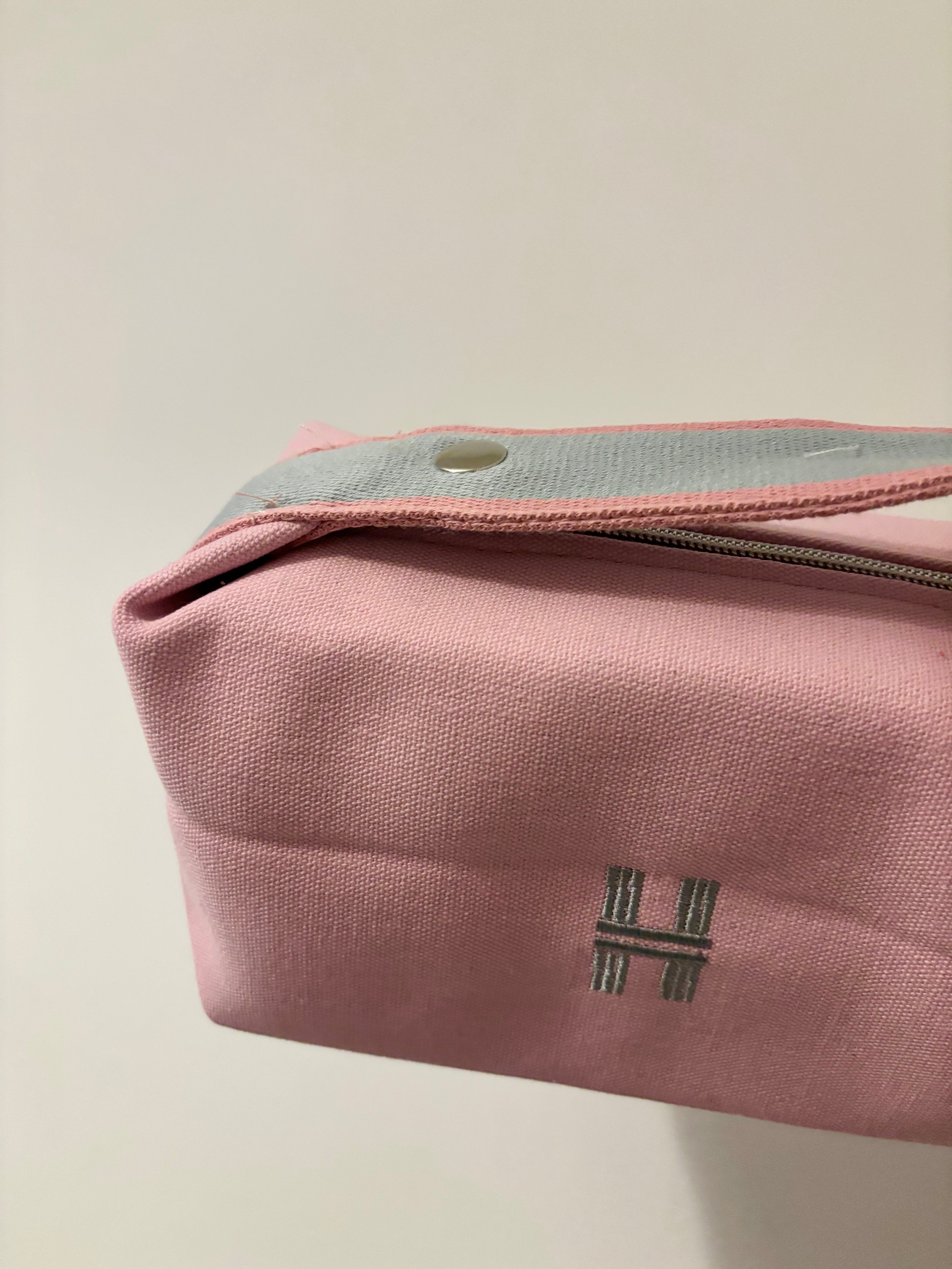 Baby pink H Makeup Bag
