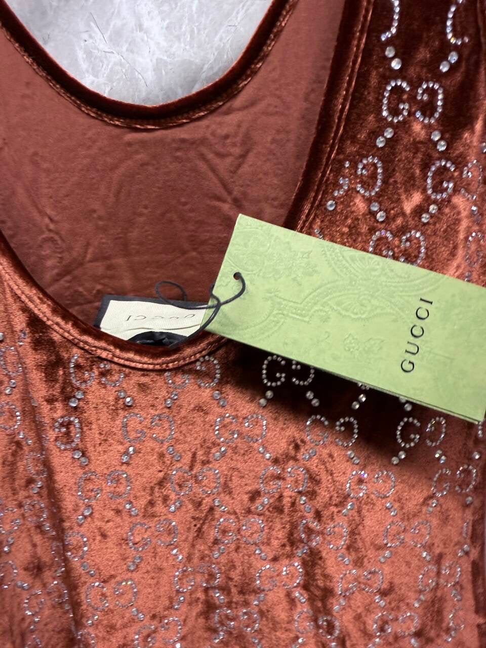 Pre-Order Brown Rhinestone GG top