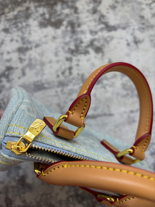 Blue Denim L Mini Speedy